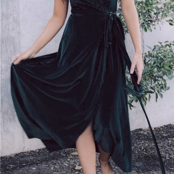 Andi Ribbed Velvet Wrap Dress | Baltic Born | Size XS - Picture 4 of 7
